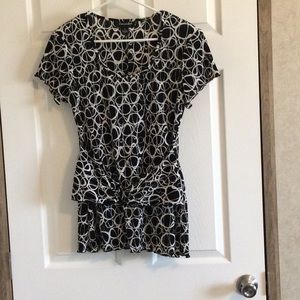Dressy Black And White Top